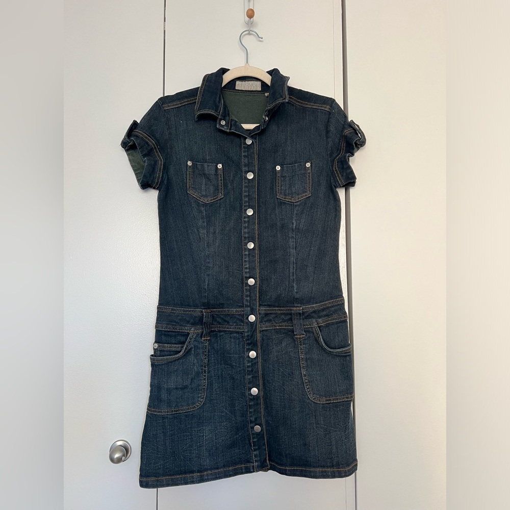 denim drop waist dress